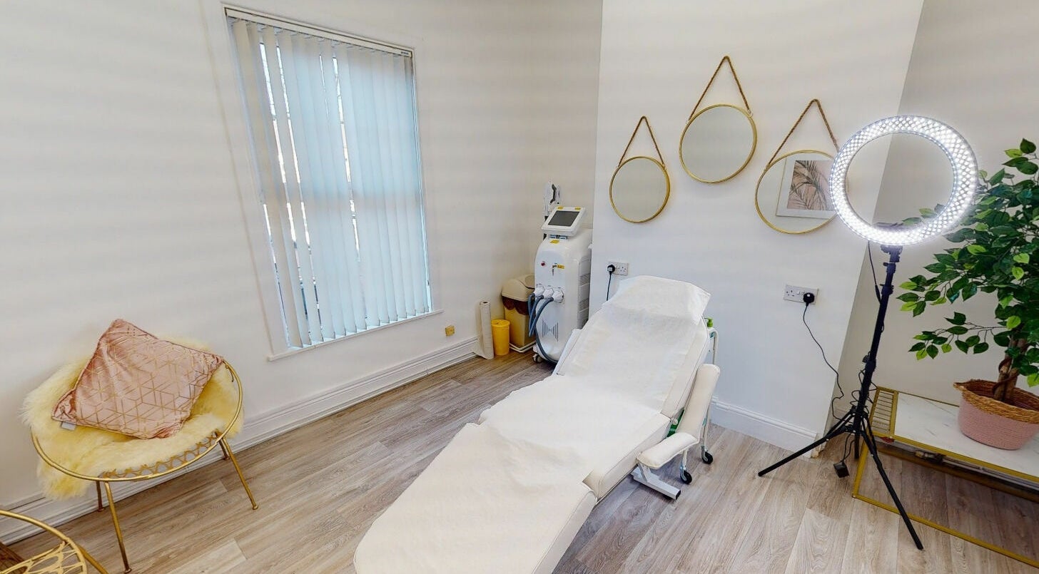 Modern treatment room at She Clinic Ruddington in Ruddington, England, GB with elegant decor.