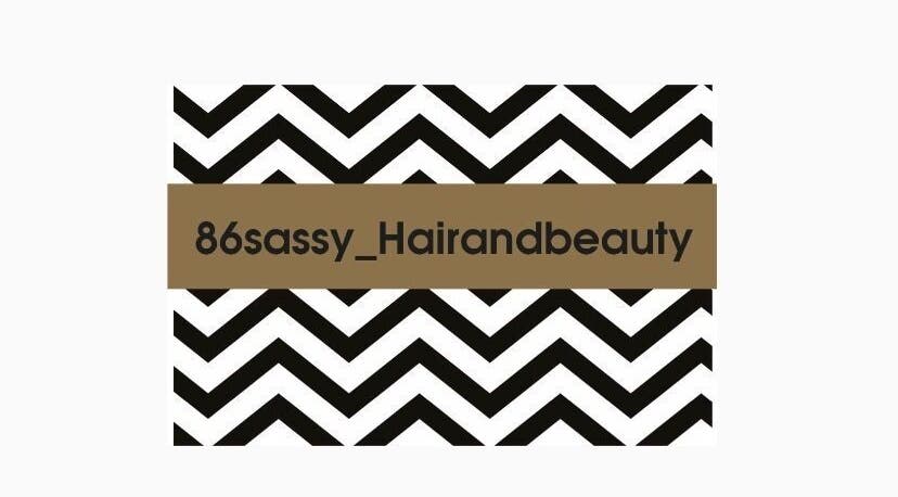 Bold chevron pattern logo for 86 Sassy Hair and Beauty, Newcastle upon Tyne, England, GB.