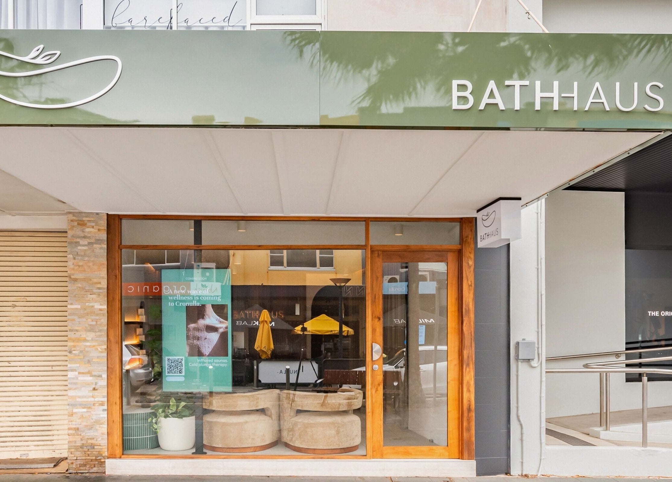 Front view of Bath Haus Cronulla, a wellness venue in Cronulla, New South Wales, AU with modern design.