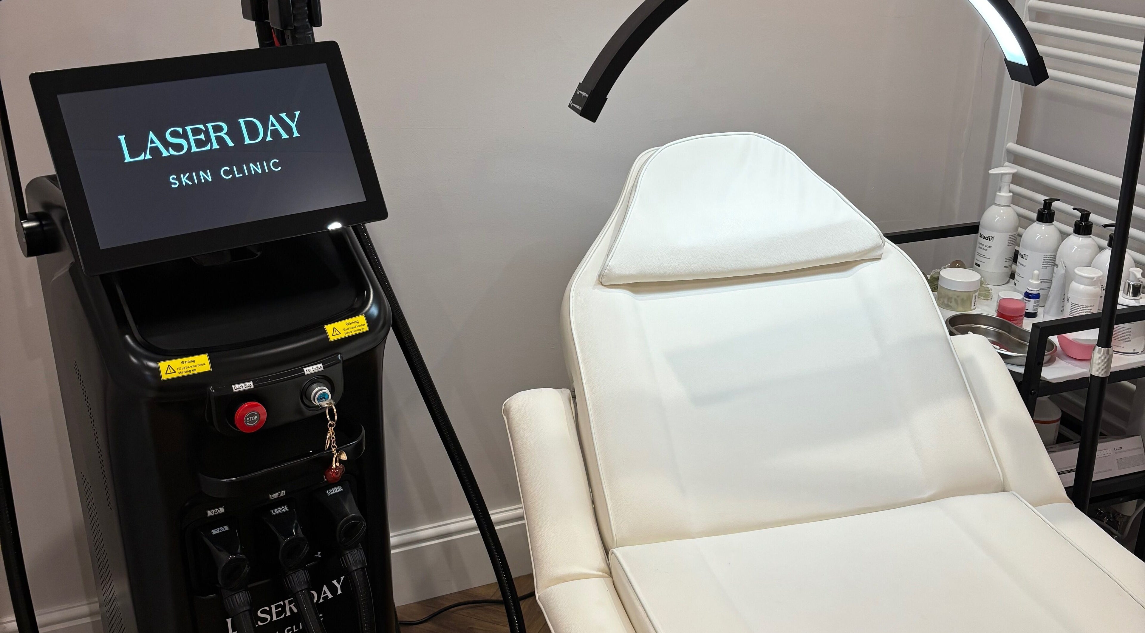 Comfortable treatment chair at Laser Day Skin Clinic in Liversedge, England, GB.