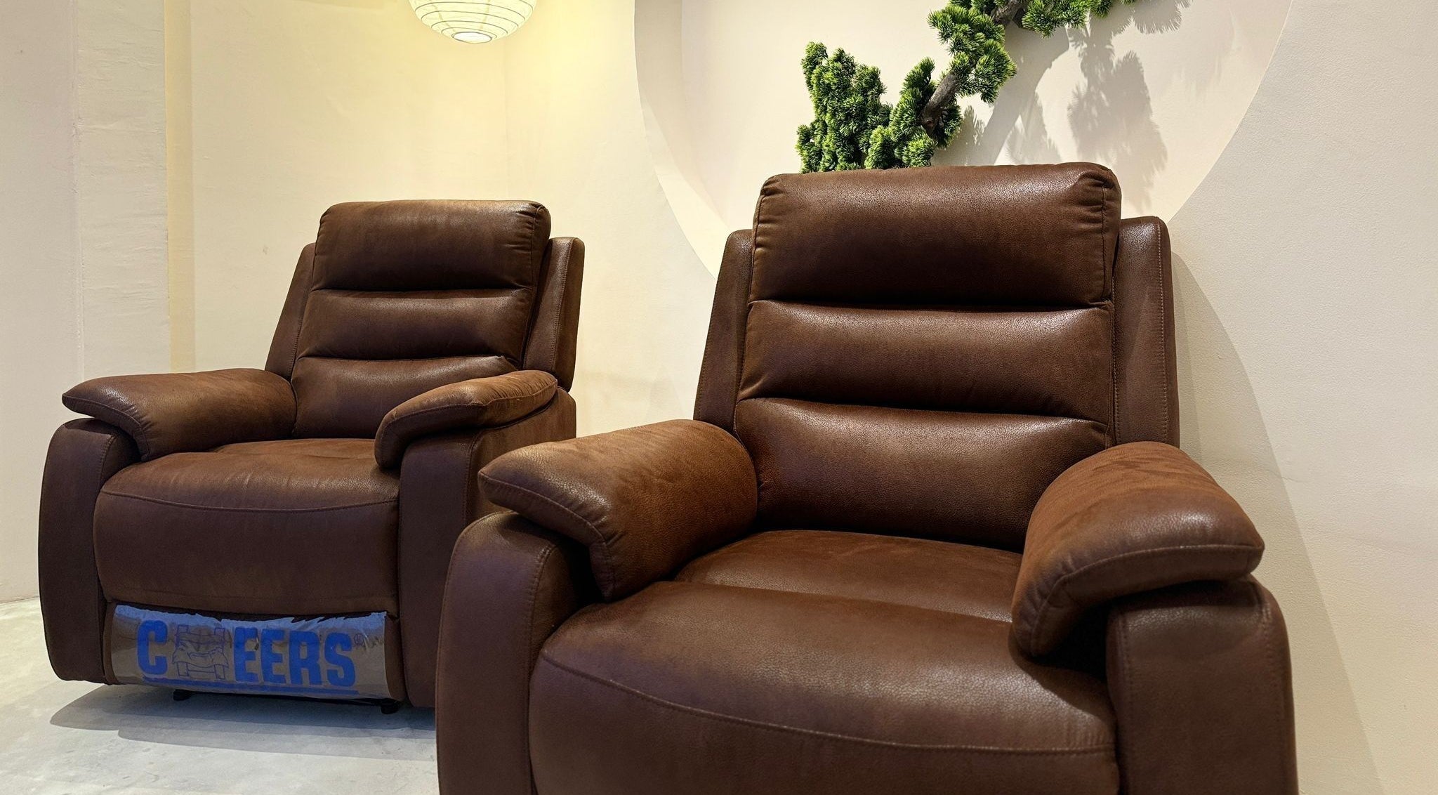 Luxurious leather chairs in The Present Spa, Bali, Bali, ID, offering comfort and relaxation.