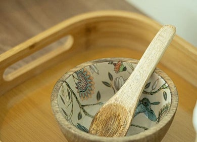 Floral bowl on bamboo tray at Kenko Spa in Dubai, Dubai, AE.