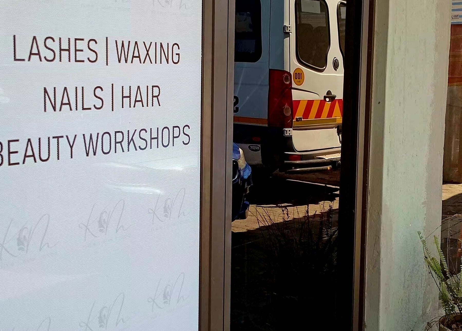 Signage of beauty services at Polished_by_mini in Rustenburg, North West, ZA.
