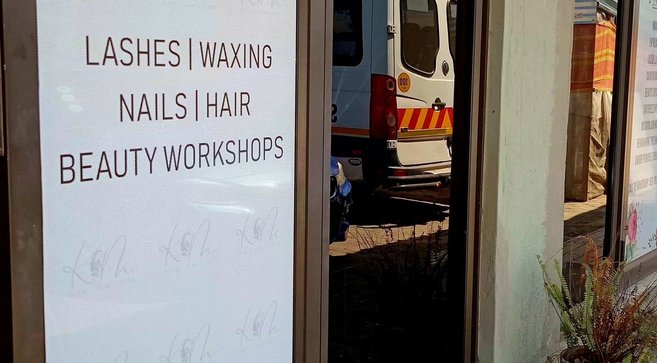 Signage of beauty services at Polished_by_mini in Rustenburg, North West, ZA.