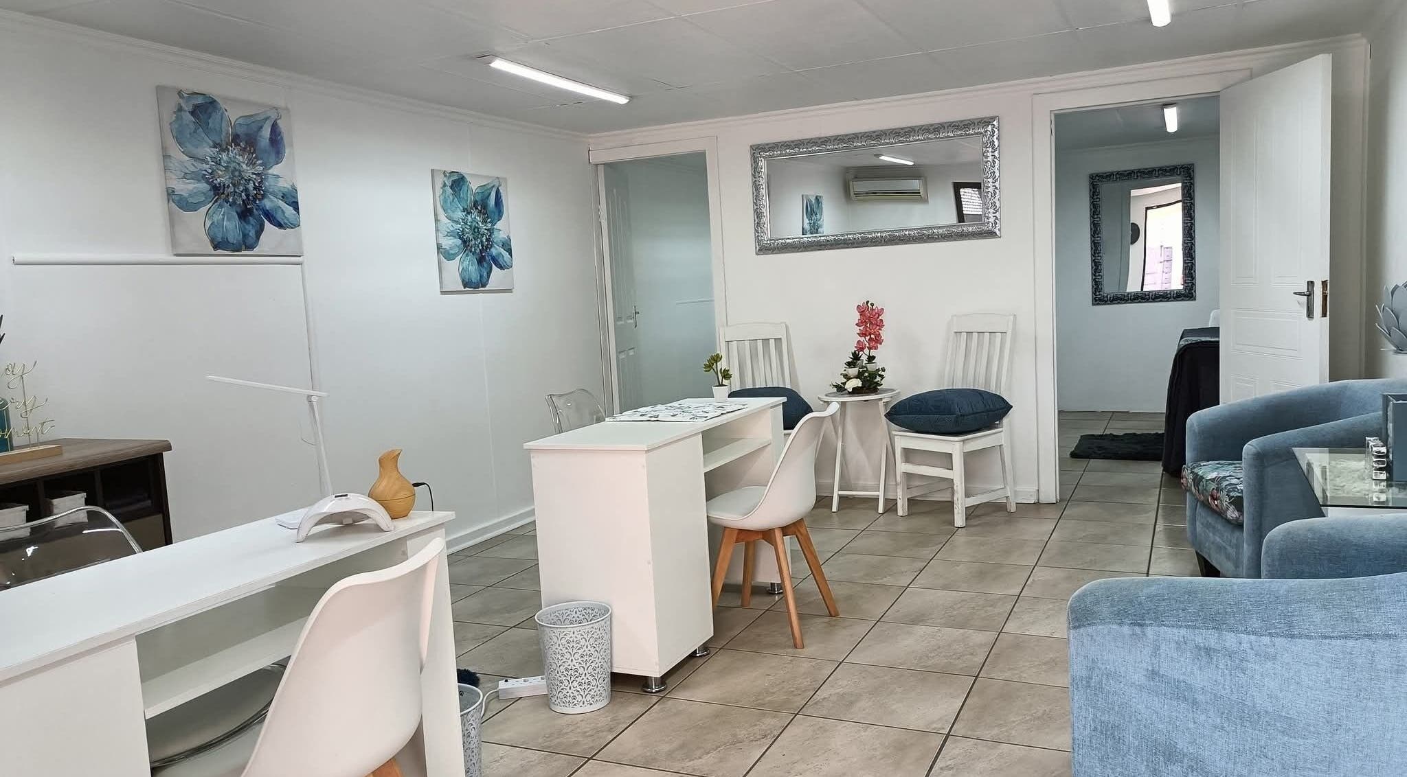 Calm and chic interior of Brows By Samantha in Vereeniging, Gauteng, ZA featuring stylish decor.