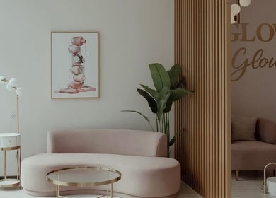 Chic interior of Glowing Beauty & Spa in Al Athaiba, Muscat Governorate, OM with modern decor and soft lighting.