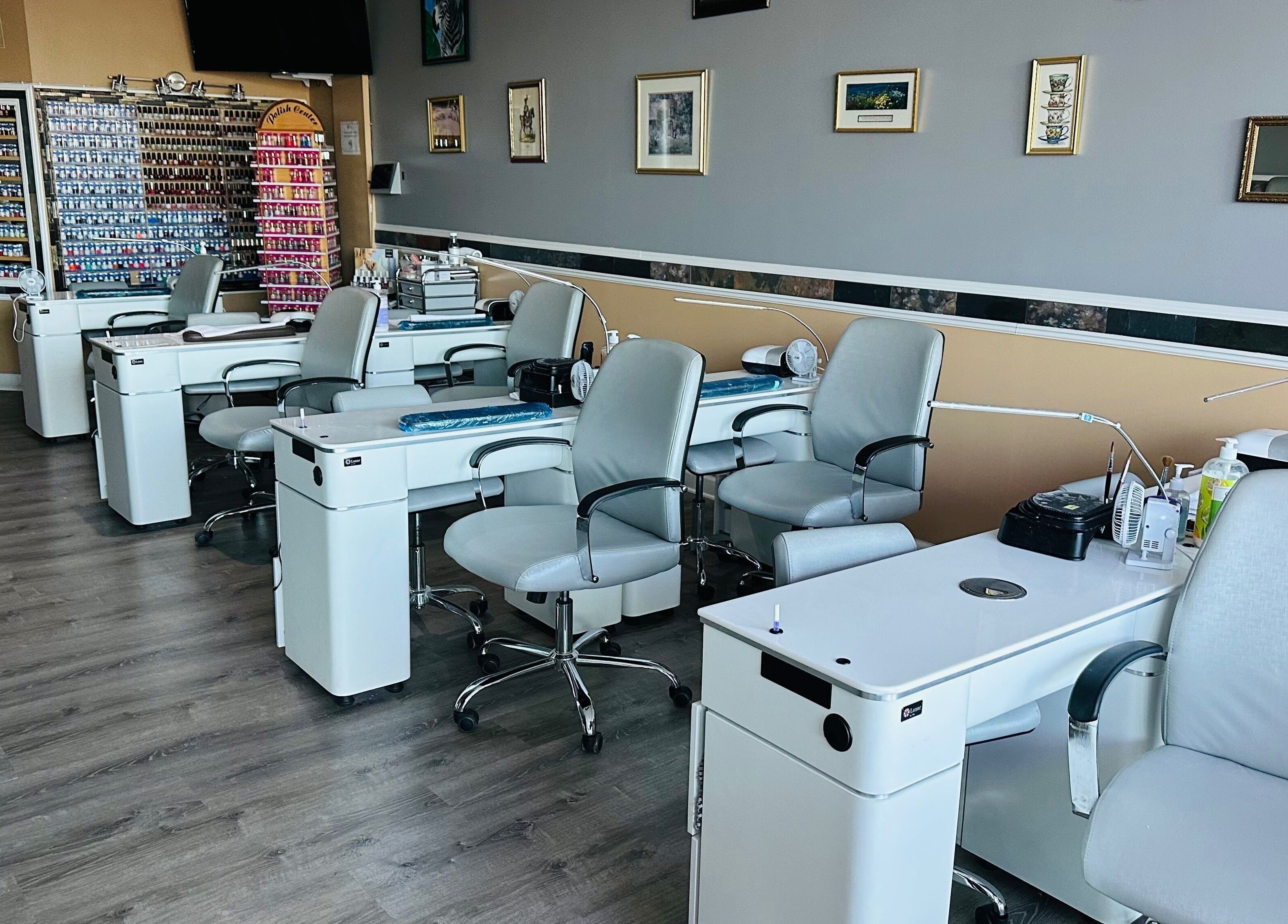 Elegant nail station at Eden of Ashburn Salon and Spa, Ashburn, Virginia, US offering premium beauty services.