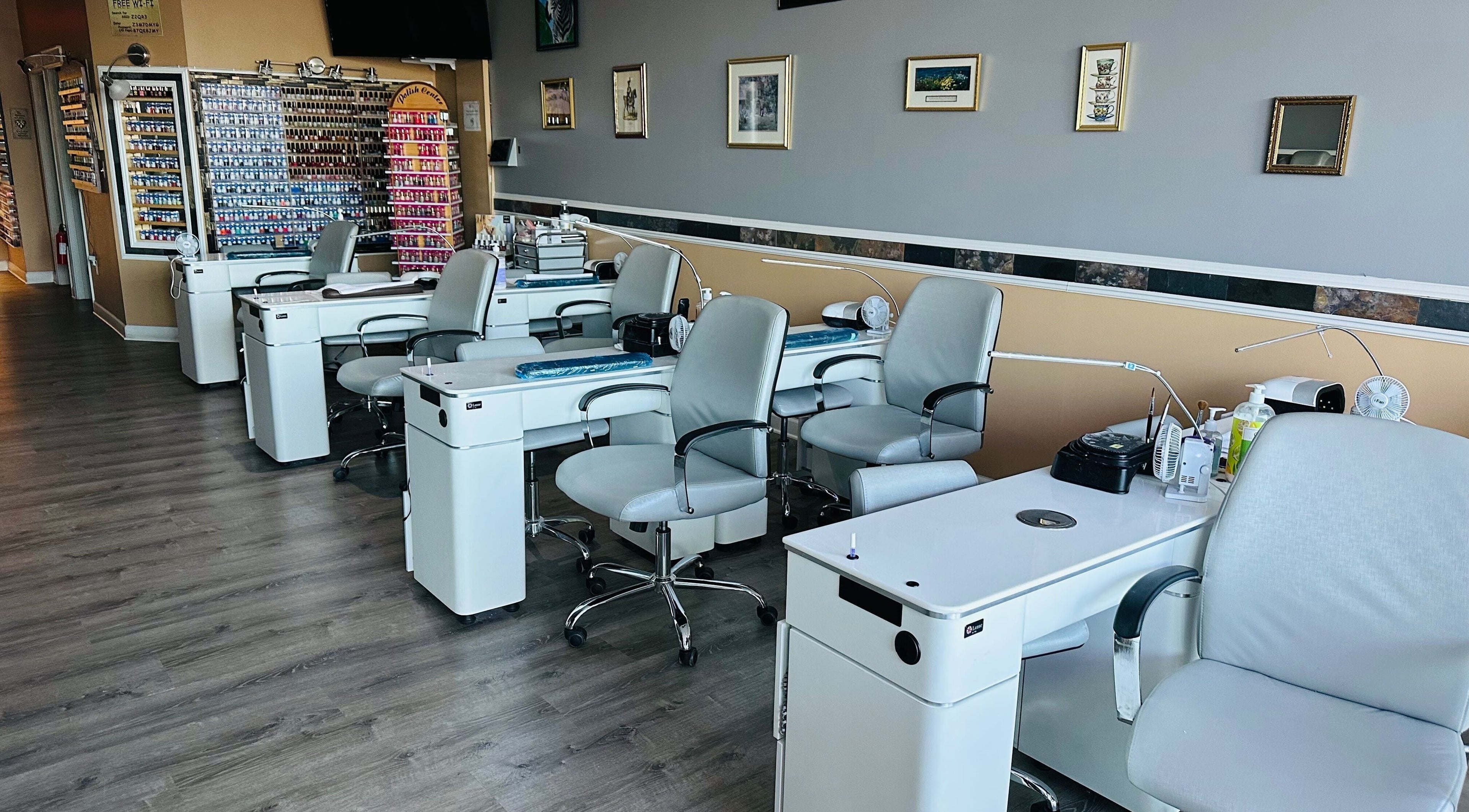 Elegant nail station at Eden of Ashburn Salon and Spa, Ashburn, Virginia, US offering premium beauty services.