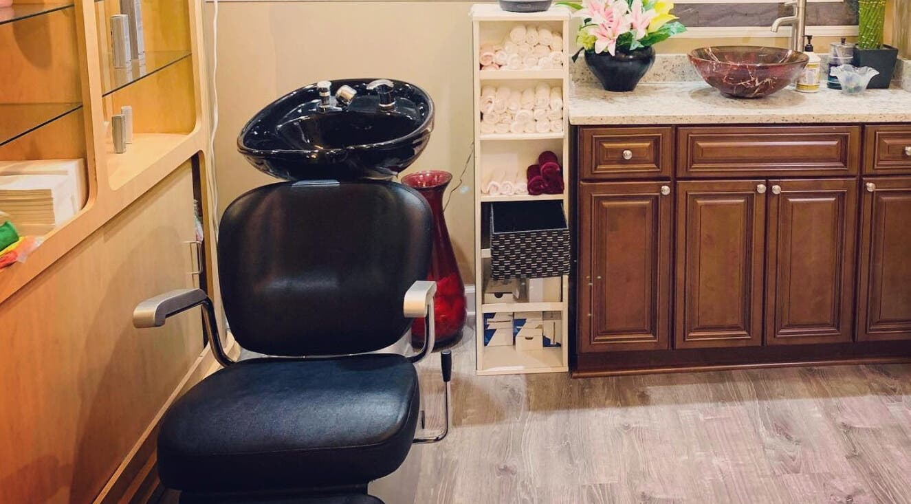 Elegant salon styling area at Eden of Ashburn Salon and Spa, Ashburn, Virginia, US.