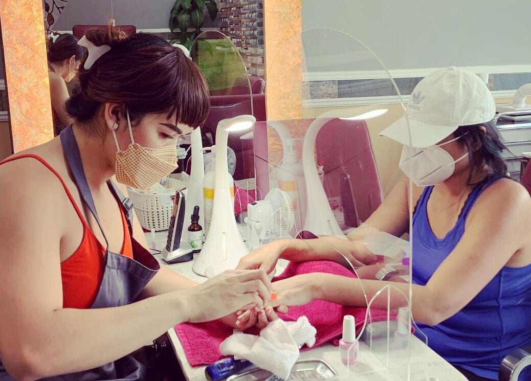 Manicure at Eden of Ashburn Salon and Spa in Ashburn, Virginia, US, showcasing expert nail care amid a serene setting.