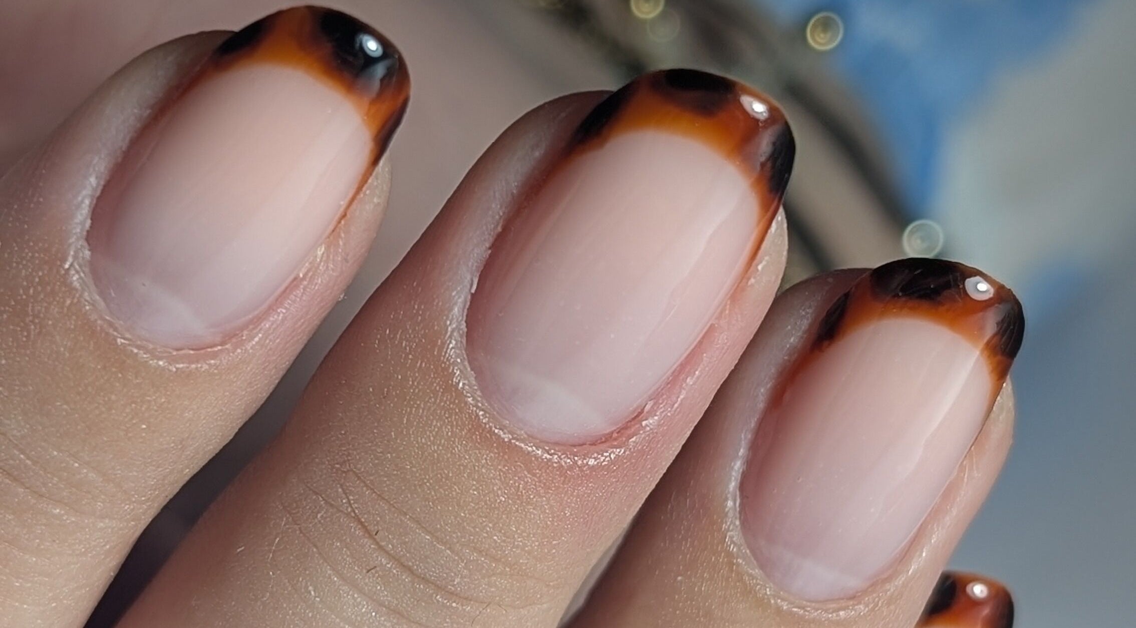 Manucure tortoise élégante au salon Au Claire de l'Ongle, Tours, Centre-val De Loire, FR.