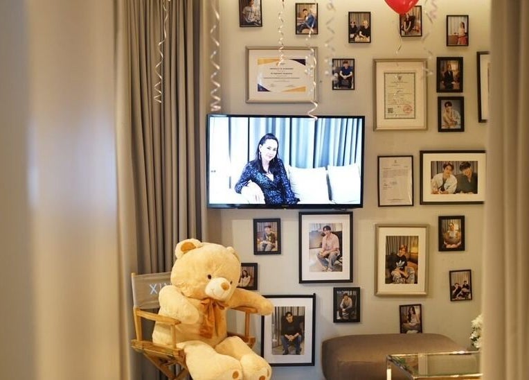 XINGSPA interior with plush teddy and photo wall. Located in กรุงเทพมหานคร, กรุงเทพมหานคร, TH.