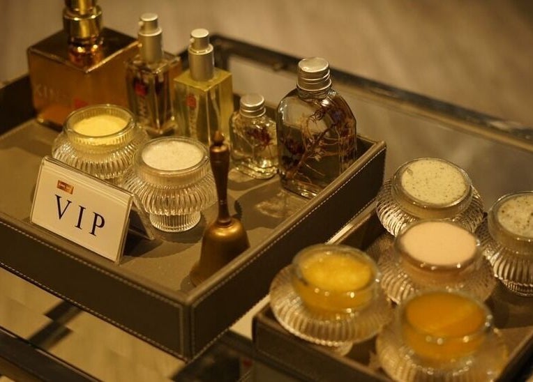 Luxury spa essentials at XINGSPA, กรุงเทพมหานคร, TH. Featuring oils, creams, and exclusive VIP products.