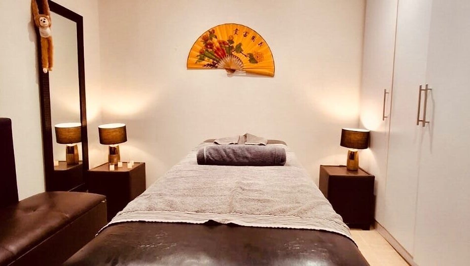 Calming massage room at Statera Massage Studio, Cape Town, Western Cape, ZA. Cozy ambiance and tranquil setting.