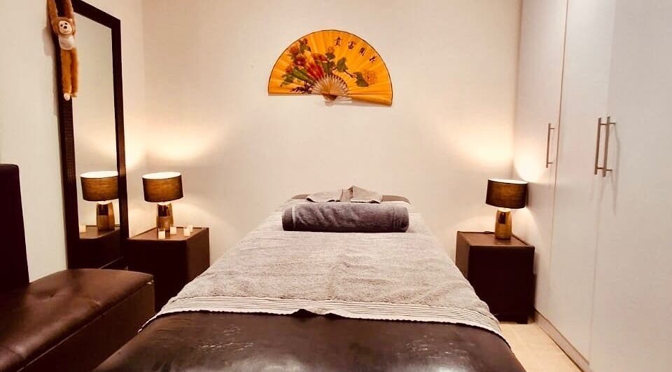 Calming massage room at Statera Massage Studio, Cape Town, Western Cape, ZA. Cozy ambiance and tranquil setting.