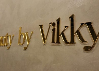 Beauty by Vikky (Makeup & Nails) - Antipolo sign in a sleek gold finish, Antipolo, Calabarzon, PH.