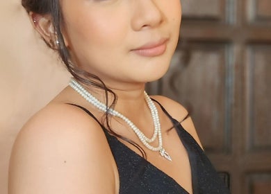 Woman with elegant makeup and pearls at Beauty by Vikky (Makeup & Nails) - Antipolo, Antipolo, Calabarzon, PH.