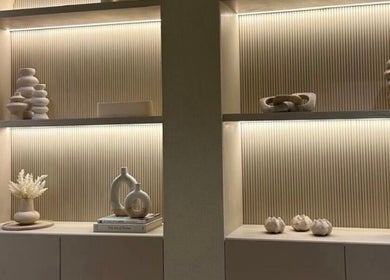 Elegant shelf decor at Cathy’s Ideal Beauty Clinic, Gladesville, New South Wales, AU showcasing modern design.