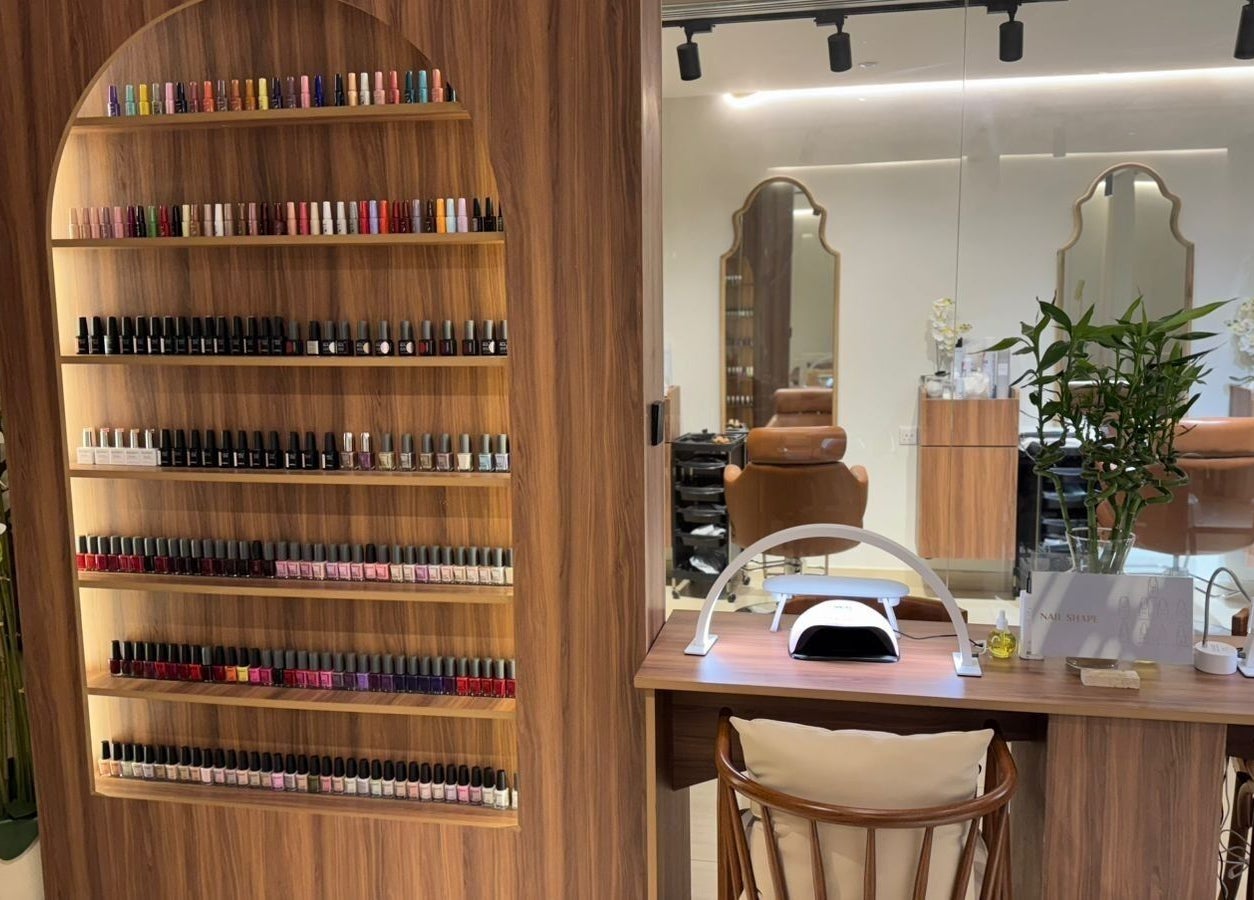 Elegant nail polish display at Rosoleen Beauty&Spa صالون روزولين, الرياض, Riyadh Province, SA.