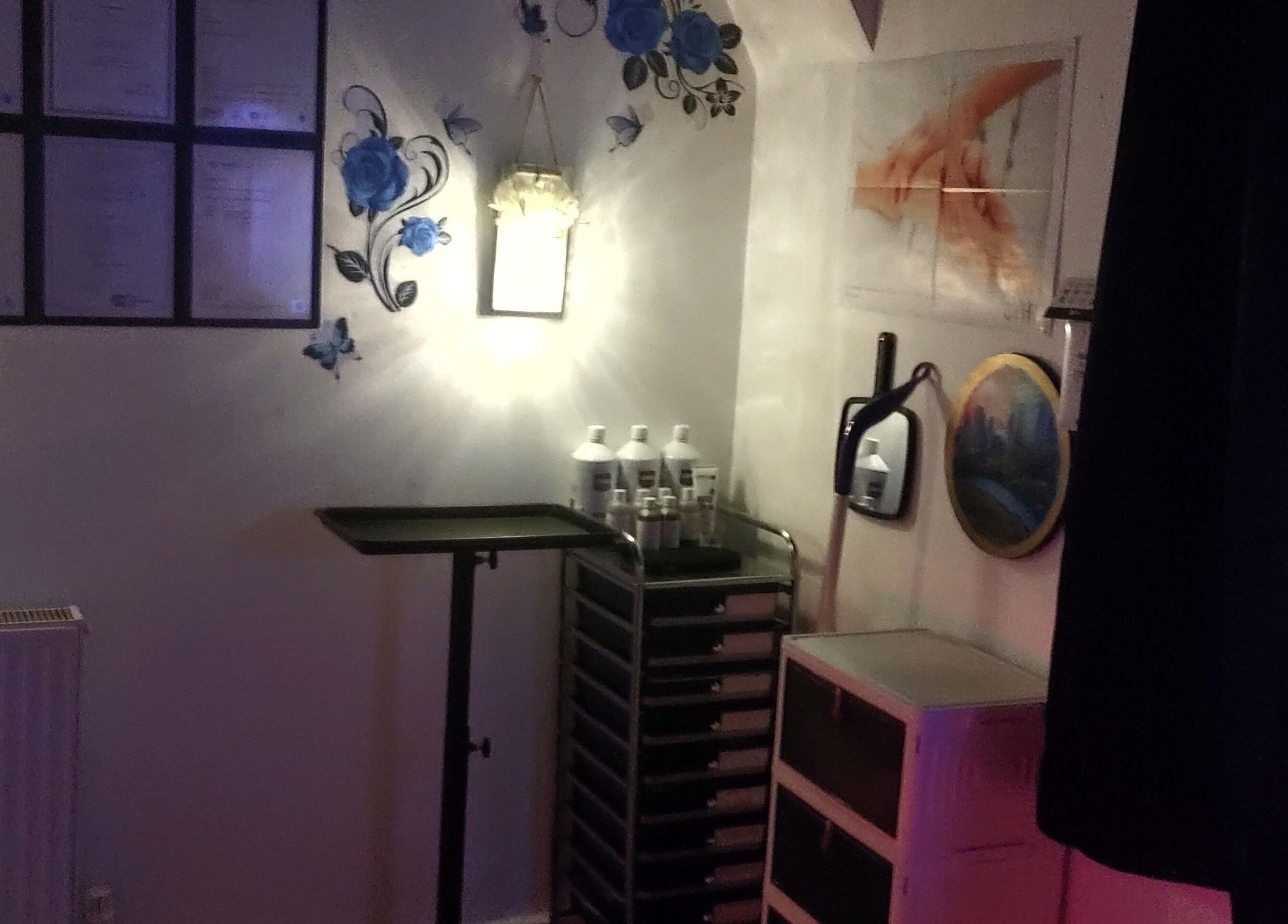 Calm and elegantly decorated interior of Above & Beyond Beauty & Massage in Sutton-in-Ashfield, England, GB.