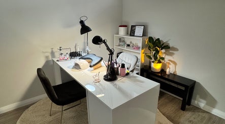 Monca Nail Bar workspace in Belmont, Western Australia, AU with manicure station and decor.