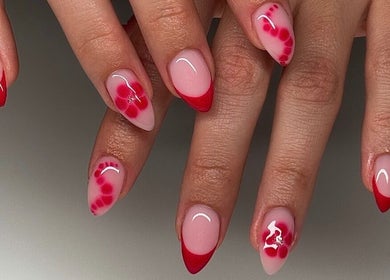 Stylish red and pink nail art at Monca Nail Bar, Belmont, Western Australia, AU perfectly showcases elegant designs.