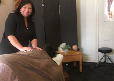Massage therapist at Body Tunes Remedial Massage in Lancefield, Victoria, AU providing a soothing massage.