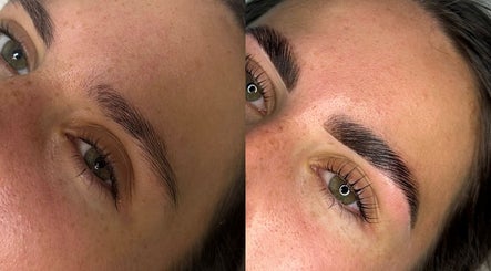 Before and after eyebrow treatment at JW.Studio, Holyhead, Wales, GB showcasing natural enhancement.
