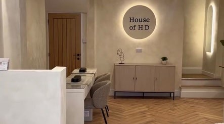 Stylish interior of Beauty by Amy Rignall in Royal Leamington Spa, England, showcasing a chic reception area.