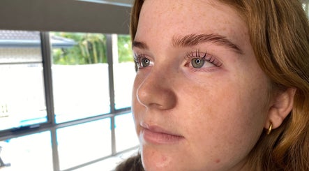 Close-up of beautifully styled eyelashes at Honey Glow Beauty, Port Macquarie, New South Wales, AU.