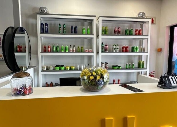 Modern shelves with beauty products at Tots And Teens, Sandton, Gauteng, ZA create a chic atmosphere.