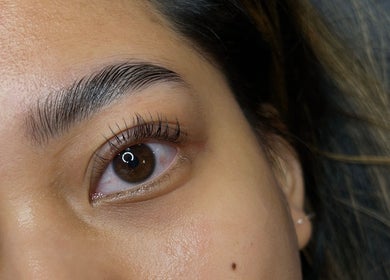 Close-up of a beautiful lash lift at Lash Lift Goddess, Burnaby, British Columbia, CA.