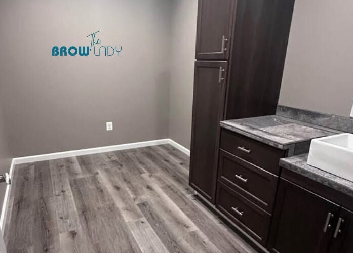 Modern interior at The Brow Lady - Allentown featuring elegant cabinetry and flooring in Allentown, Pennsylvania, US.