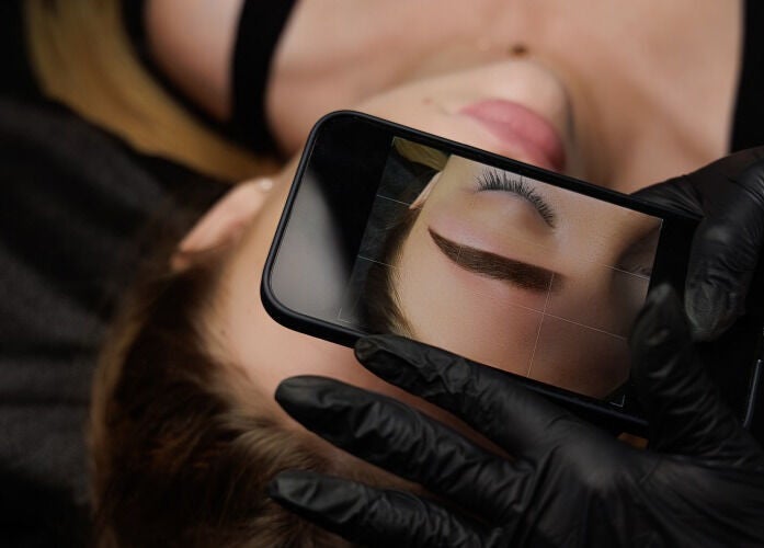 Detailed eyebrow microblading at The Brow Lady - Allentown, Allentown, Pennsylvania, US.