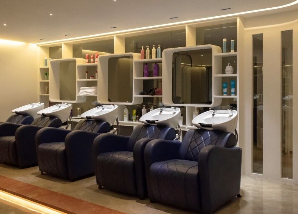 Luxurious wash stations at Eklipz Ladies Salon - Rajkot in Rajkot, Gujarat, IN with modern aesthetic design.