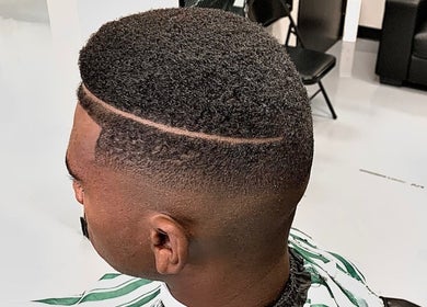 Precision line-up haircut at FadedT0Glory, Kennewick, Washington, US, showcasing expert styling.