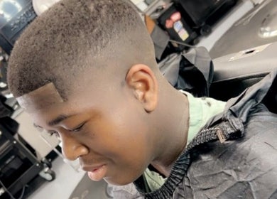 Close-up of a crisp fade haircut at FadedT0Glory, Kennewick, Washington, US.