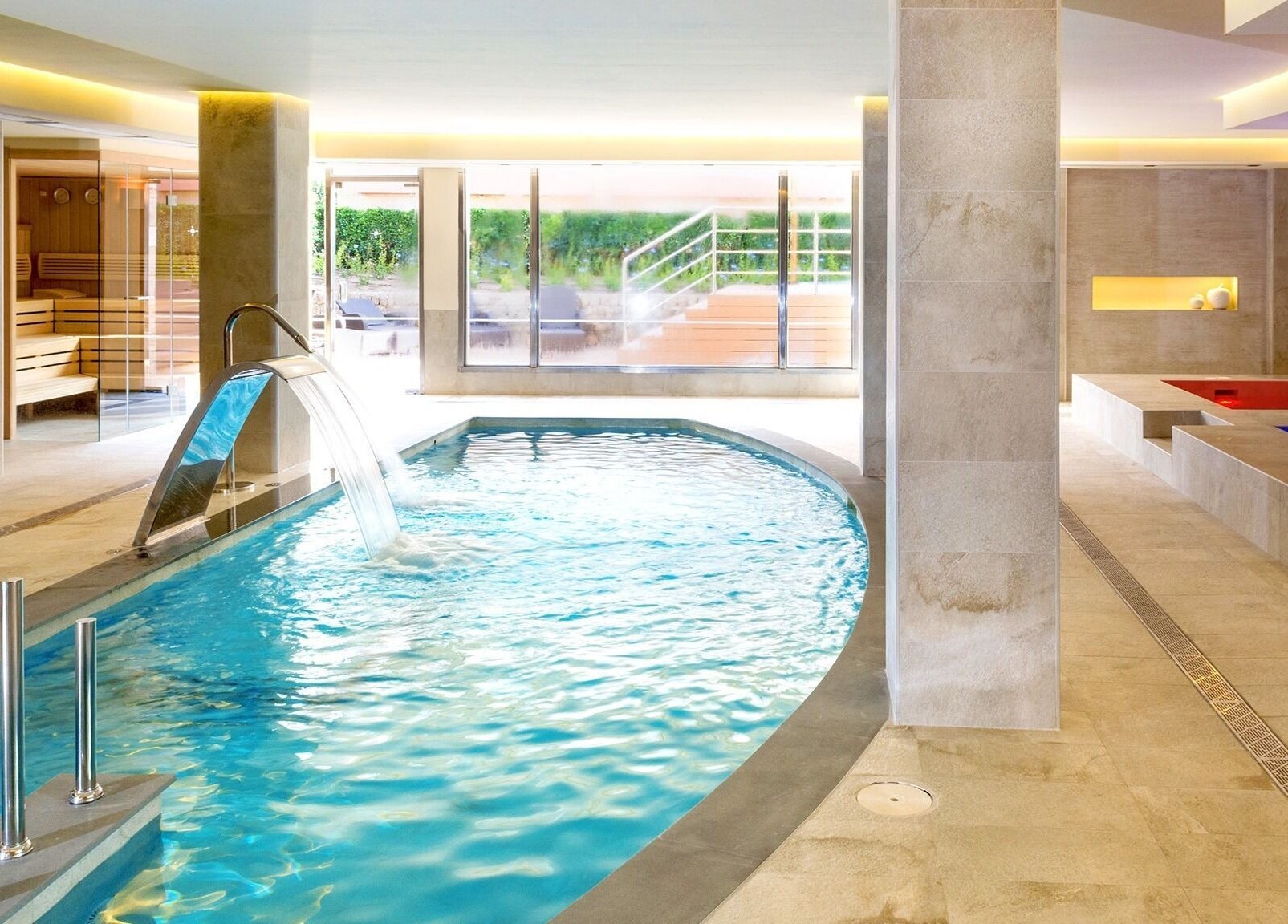 Luxurious spa pool area at Spa Viva Blue & Spa, Illes Balears, Illes Balears, ES, showcasing relaxation and serenity.