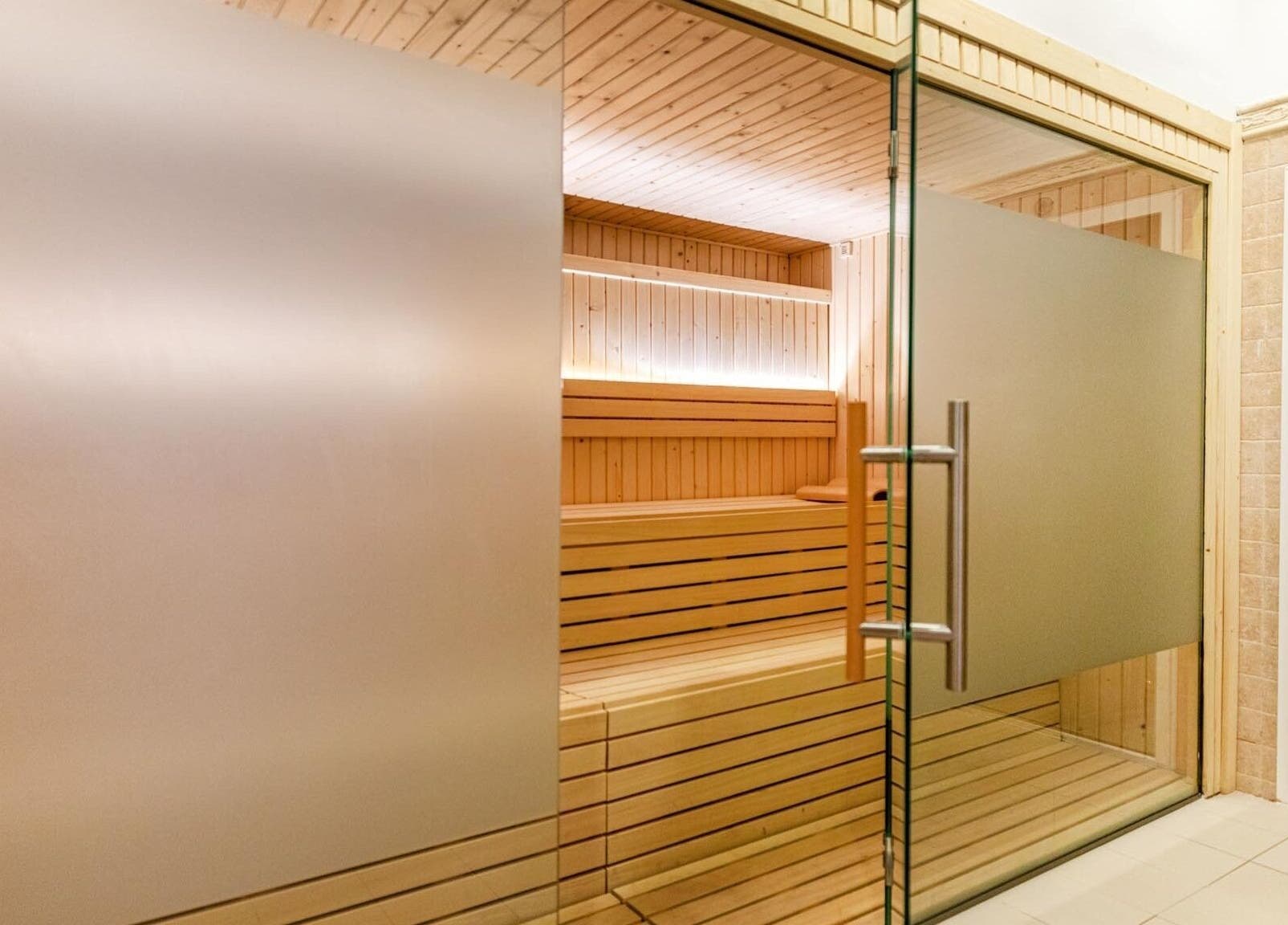 Luxurious sauna at Spa Viva Cala Mesquida Suites in Cala Mesquida, Illes Balears, ES offers a tranquil retreat.