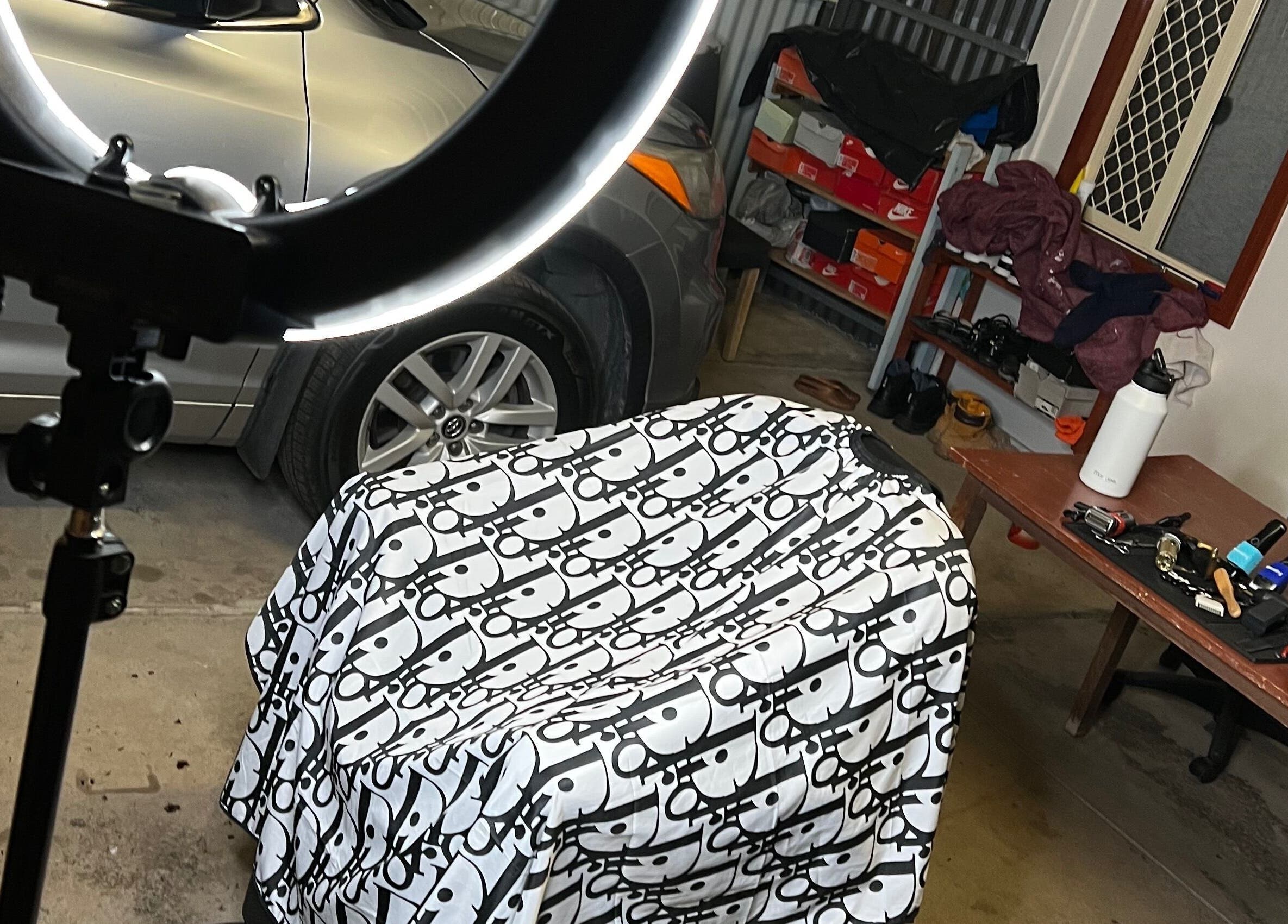 Barber chair and tools at I.S_BARBER, Parafield Gardens, South Australia, AU, ready for a haircut.