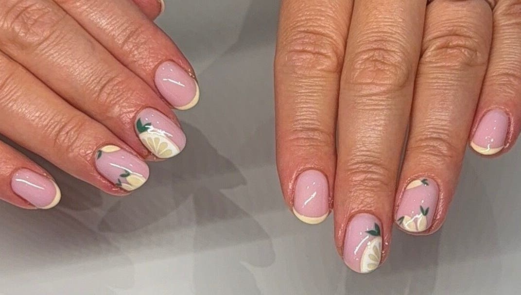 Elegant floral nail art at Nails By Alice B - Newcastle, Stoke-on-Trent, England, GB.