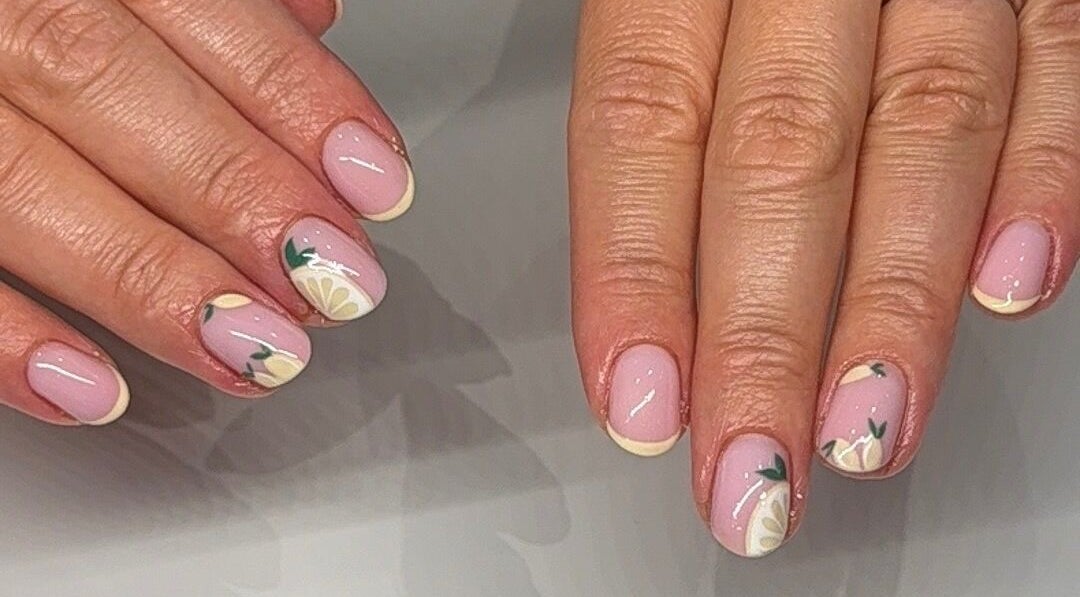 Elegant floral nail art at Nails By Alice B - Newcastle, Stoke-on-Trent, England, GB.