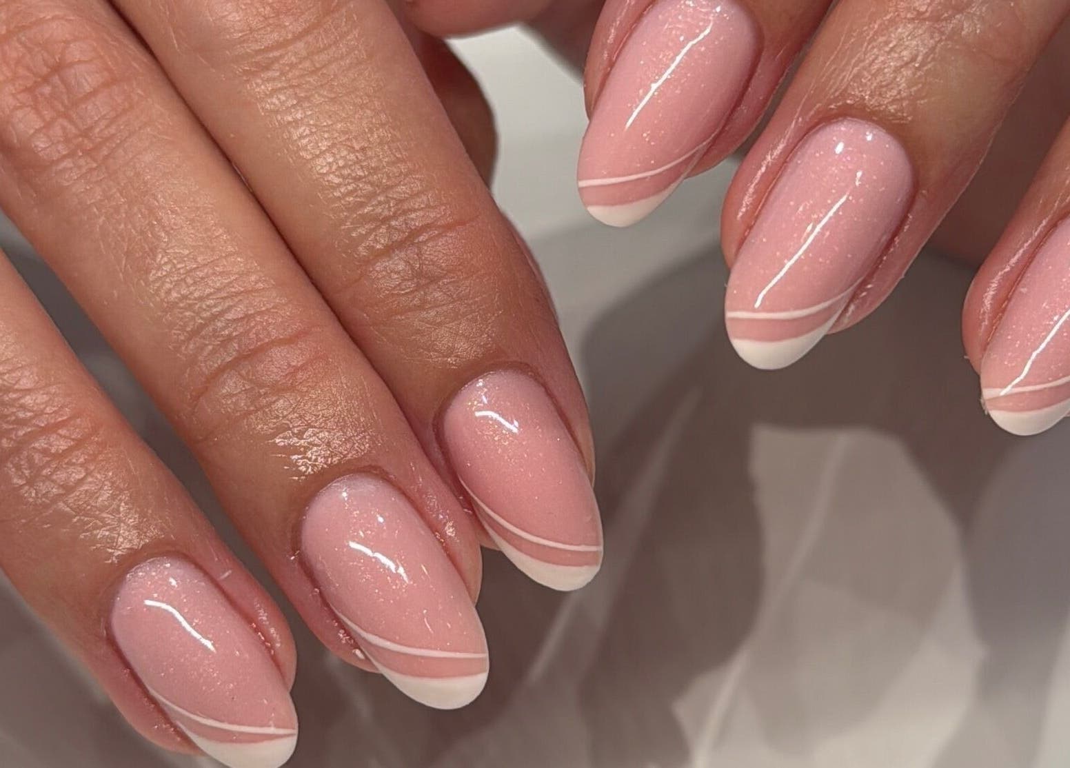 Elegant pink manicure at Nails By Alice B - Newcastle in Stoke-on-Trent, England, GB.