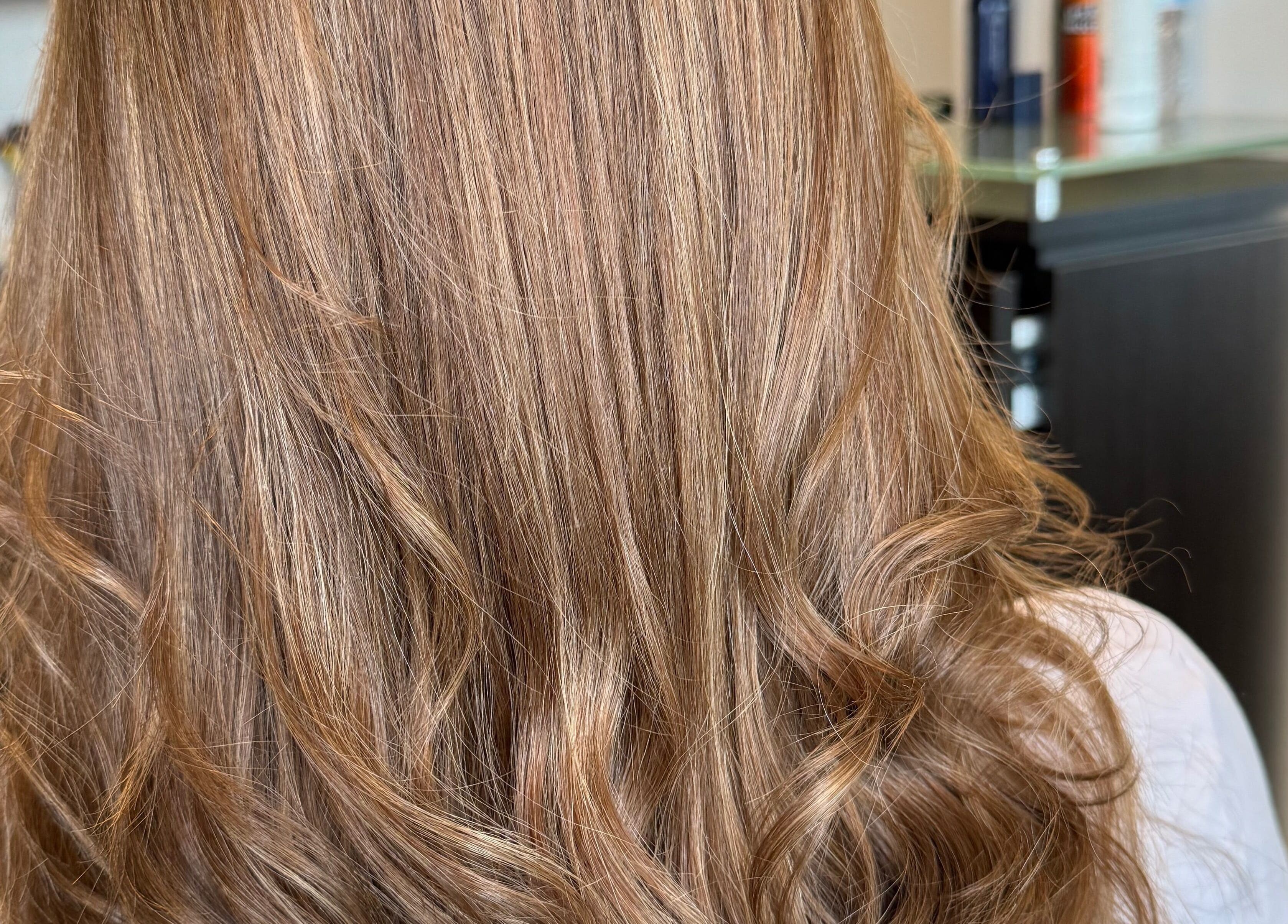 Beautiful golden curls styled at Brianne Rae Styles, Smithtown, New York, US.