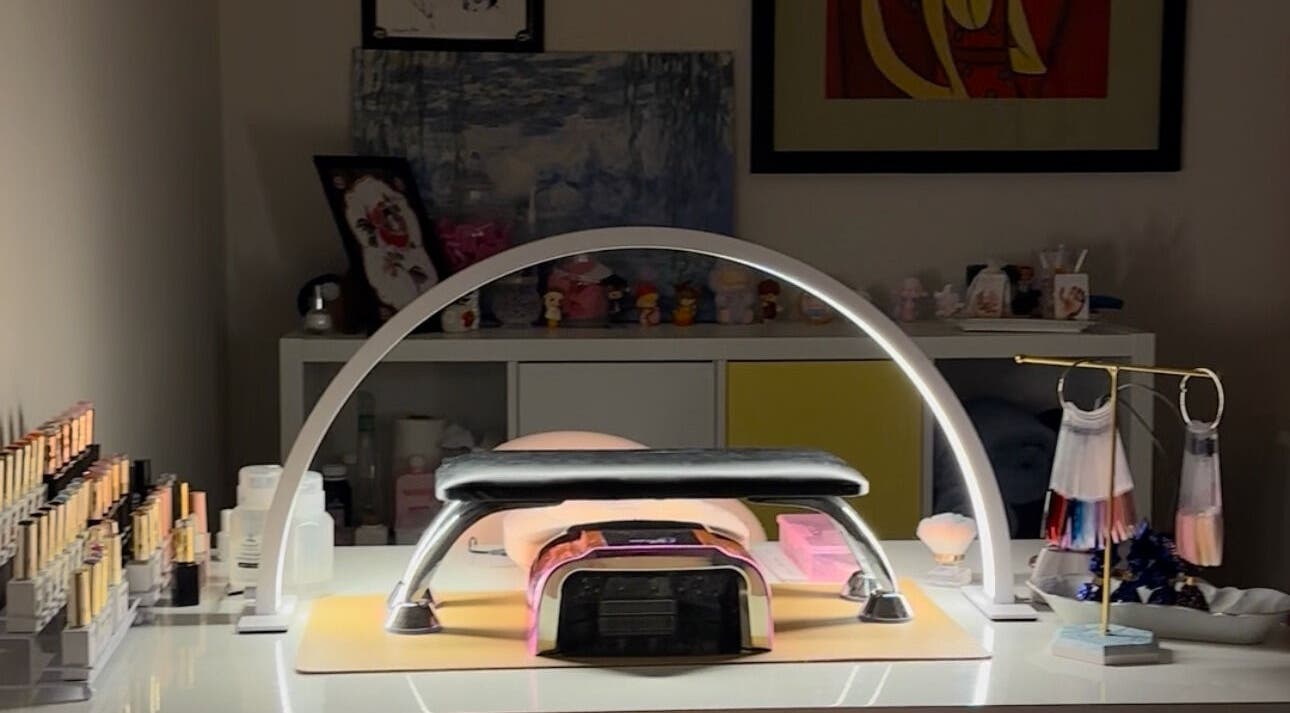 Inviting nail care setup at Buttercup Nails, North Lakes, Queensland, AU, showcasing a well-organized workspace.
