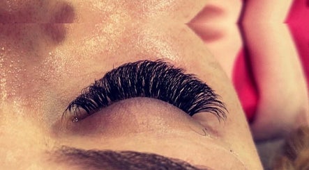Close-up of full lash extensions at NJ Lash Lounge, Preston, England, GB. Luxurious and expertly applied.