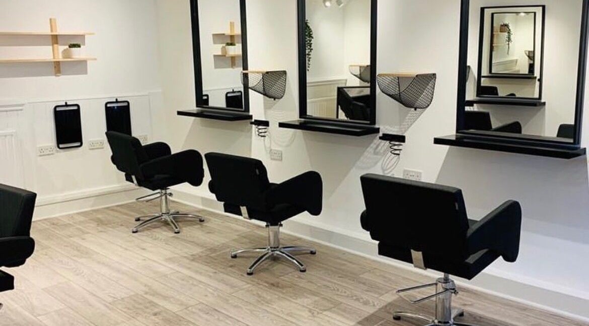 Modern salon seating at Exeter Hairdresser | Hair By Angela Harrison, Exeter, England, GB.
