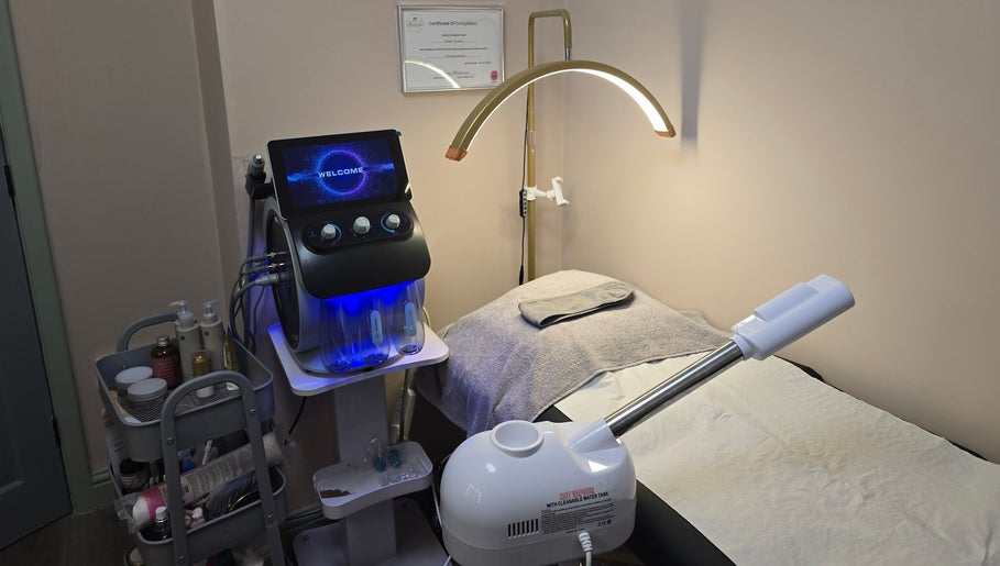 Modern skincare setup at Radiant Skin, Rochdale, England, GB, featuring advanced beauty equipment.