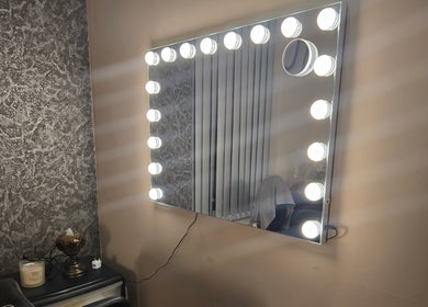 Elegant vanity mirror setup at Radiant Skin, Rochdale, England, GB, enhancing the beauty ambiance.