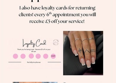 Loyalty card and elegant manicure at NailsByAmyMaree, Penzance, England, GB.